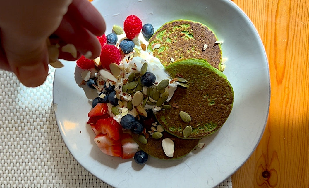 High Protein Green Pancakes for Pregnancy & Postpartum